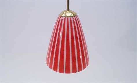 Elegant Mid-Century Modern Pendant Lamp Made of Brass and Glass, 1950s Austria For Sale at 1stDibs