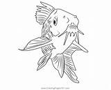 Corydoras Catfish Coloring Page For Kids  Free Catfishes Printable sketch template