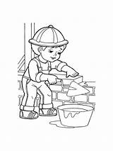 Coloring Page Builder Trowel Level Tool Stock Vector Sketch sketch template
