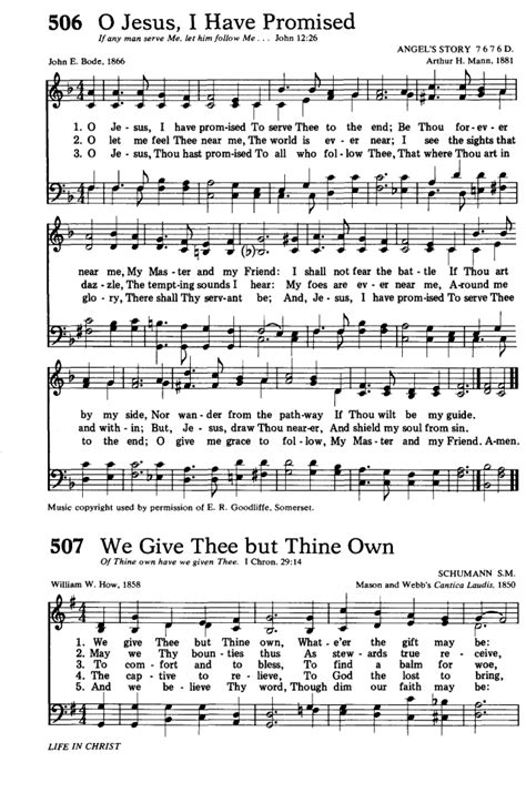 Hymns for the Living Church 506. O Jesus, I have promised - Hymnary.org