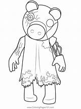 Piggy Distorted Roblox Coloring Page  Pages sketch template