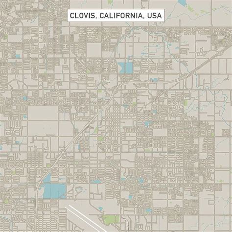 Clovis California US City Street Map available as Framed Prints, Photos ...