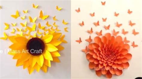 3 Awesome Wall Decor Ideas With Paper Flowers and Butterflies