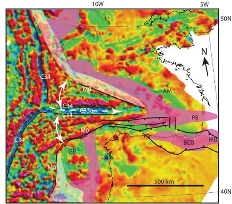 Bay of Biscay total magnetic intensity map (Verhoef et al., 1996; see ...