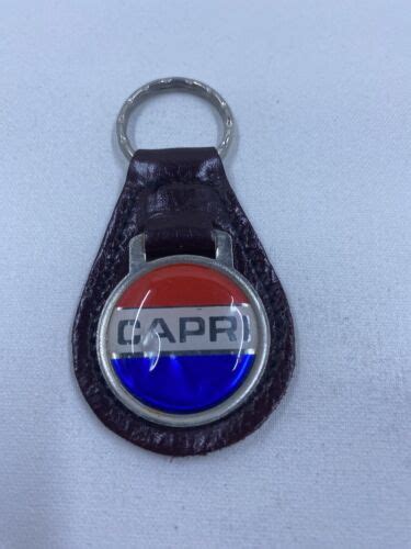 VINTAGE 1970s CAPRI MOTORCYCLE CAR Leather Key Chain Ring Fob | eBay