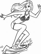 Barbie Surfing Coloring Pages sketch template