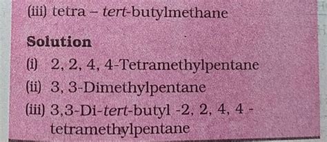 (iii) tetra - tert-butylmethane | Filo