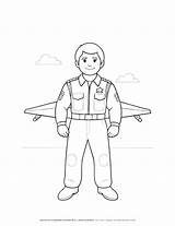 Comic Pilot Figure Coloring Page With Airplane Wings  Fun Aviation Art sketch template