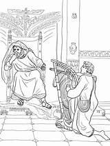 David Plays The Harp For Saul coloring page  Free Printable Coloring Pages sketch template