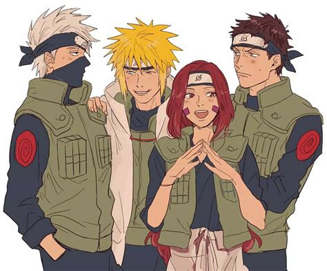 Team Minato older - Kakashi Hatake, Rin Nohara, Obito Uchiha and Minato ...