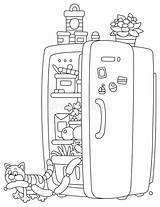 Refrigerator Coloring Page sketch template