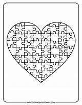 Heart Puzzle Coloring Page 7 Free Printable Pages  Easy sketch template