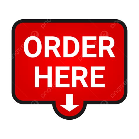 Order Here Sign Vector, Order Here, Order Here Vector, Order Here Labels PNG and Vector with ...