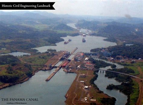 Aerial view of the Panama Canal, a Historic Civil Engineering Landmark ...