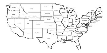 Usa Map With States Black And White