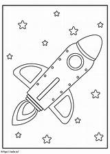 Spaceship And Star coloring Page sketch template