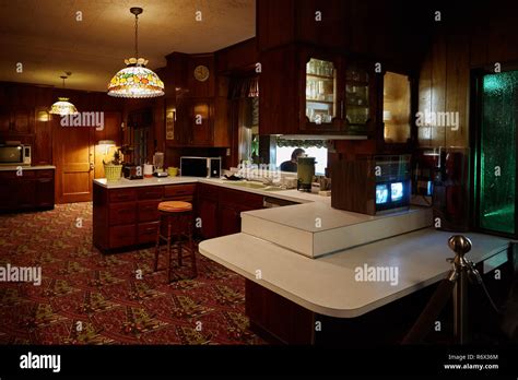 Kitchen of Elvis Presley's home at Graceland in Memphis, Tennessee ...