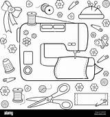 Sewing Machine Coloring Page sketch template