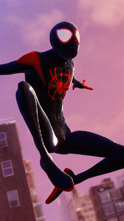 Spider-man Miles Morales Into The Spider Verse Suit 4K Ultra HD Mobile Wallpaper