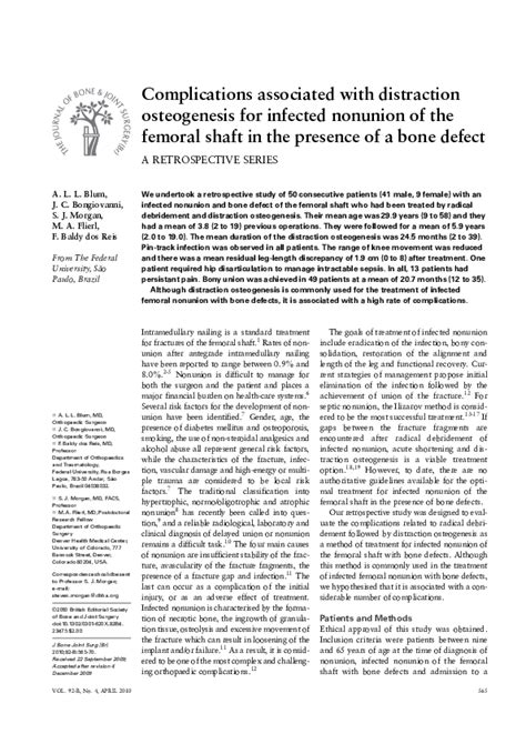 (PDF) Complications associated with distraction osteogenesis for ...