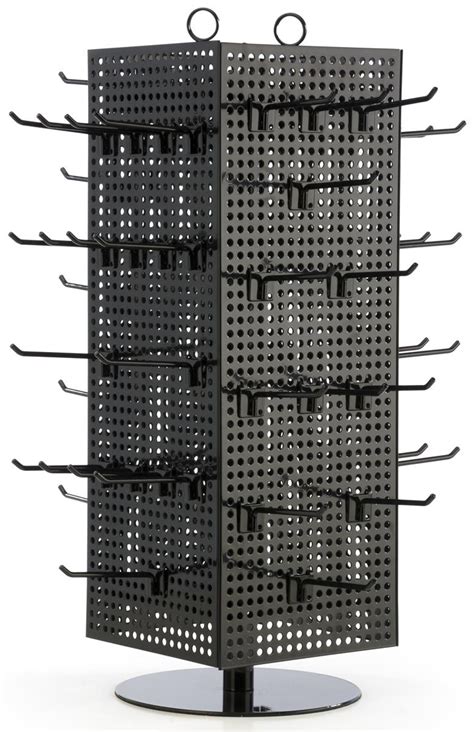 Countertop Pegboard Spinner Rack, Magnetic, 60 Hooks - Black | Peg board, Pegboard display ...