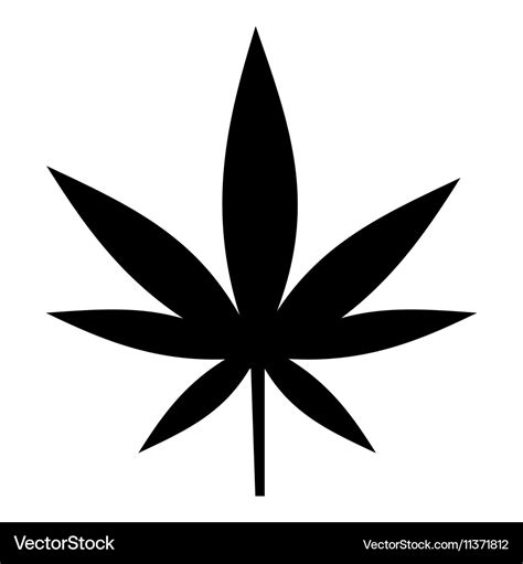 Cannabis leaf icon simple style Royalty Free Vector Image