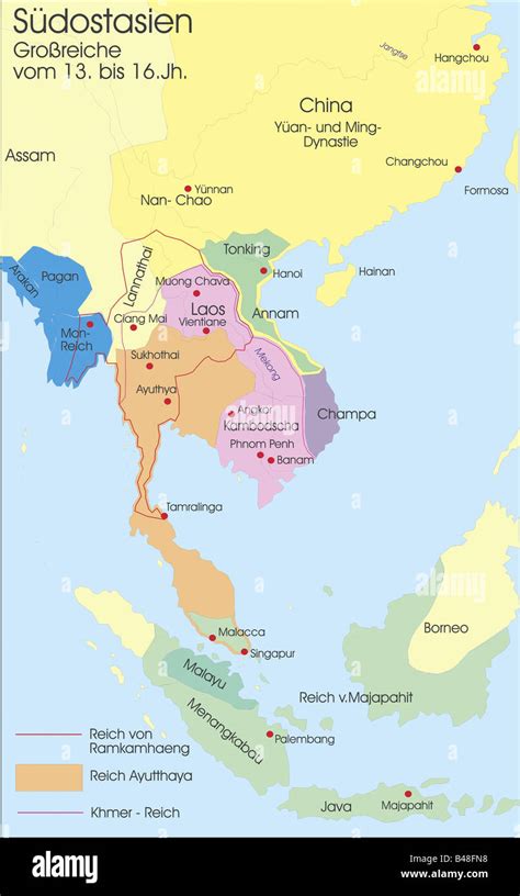 carthography, historical maps, modern times, South East Asia, Asian Stock Photo, Royalty Free ...