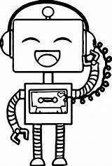 Robot Coloring Page Printable sketch template