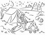 Girl Camping Coloring Page  Free Printable Pages sketch template