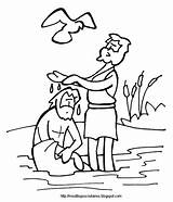 Jesus Baptism Coloring Page sketch template