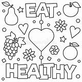 Healthy Coloring Eating Pages Printable Sheet Fruit Chart Food Sheets  sketch template