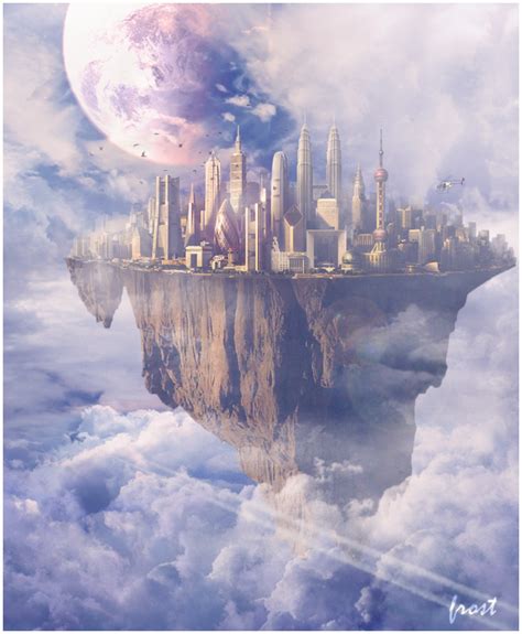 Futuristic Floating City LP. | Fantasy art landscapes, Fantasy ...