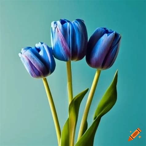 Blue tulips with accessories phrase on Craiyon