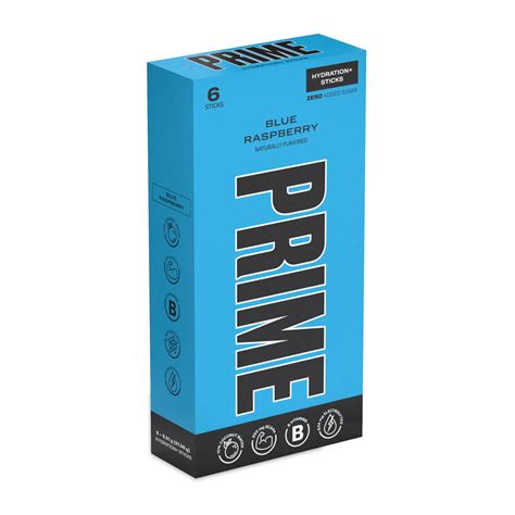 Prime Hydration Stick Pack, Blue Raspberry, 9.49g, 6 Count - Walmart.com