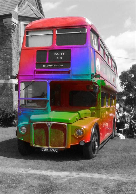 Rainbow Bus by TheBigDaveC | Color splash photography, Selective color photography, Color splash