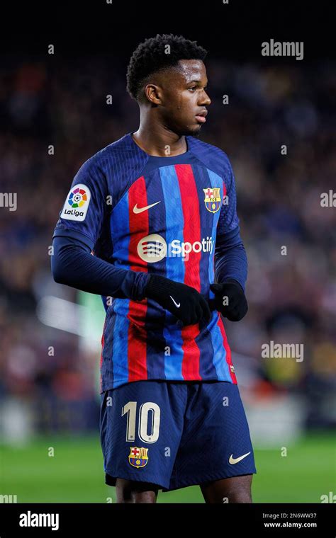 BARCELONA - JAN 23: Ansu Fati in action during the LaLiga match between FC Barcelona and Getafe ...