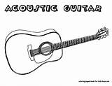 Free Printable Coloring Page Guitar sketch template