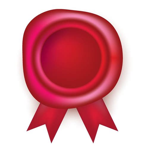 Red Wax Seal with Ribbons Isolated on White Background. 17648427 Vector Art at Vecteezy