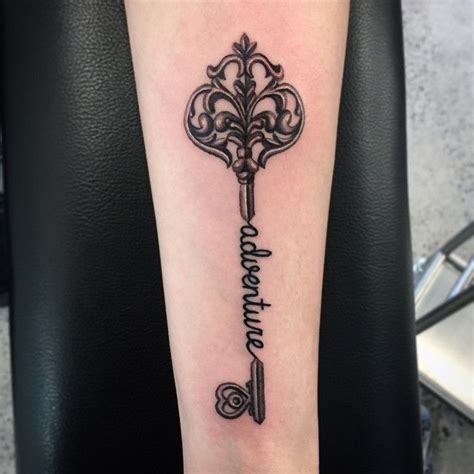 MARTIN TRAN on Instagram: “Custom key tattoo with the word "adventure ...