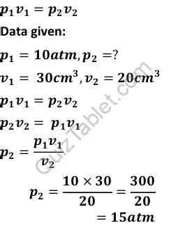 30cm3 of oxygen at 10 atm pressure is placed in a... » QuizTablet