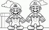 Free Mario Bros Luigi Coloring Pages Download  sketch template