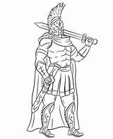 Spartan With A Sword coloring Page sketch template