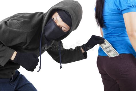 Thief in Action To Stole Money Stock Image - Image of burglary, holding: 54819839