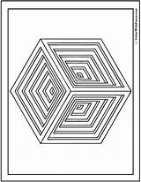 Geometric 3d Coloring Pages  Ceplok Colors sketch template