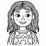 Cute Girl character coloring Page For Kids Woman Colouring Book  sketch template