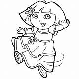 Dora Coloring Explorer Pages Printable Drawing Kids Cartoon Good  sketch template