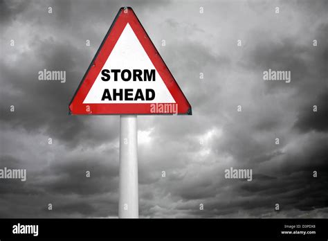 Storm warning sign Stock Photo - Alamy