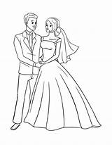 Cute Bride And Groom Coloring Page Pages sketch template