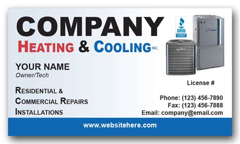 Heating - Air conditioning company business card | Hvac business, Air conditioning companies ...