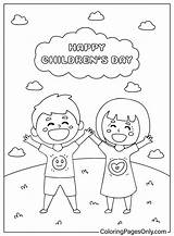 Day Children Coloring Childrens Pages Happy Sheets Colouring Kids  sketch template